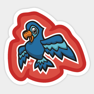 Little Blue Parrot Sticker